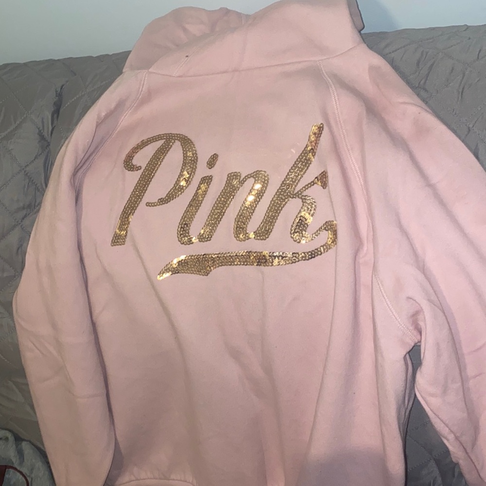Victoria Secret PINK Pink Sequence hoodie size: s